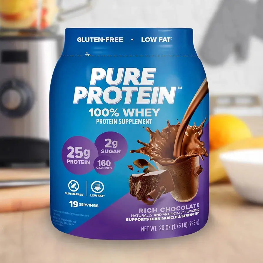 Pure Protein 100% Whey Protein Powder, Rich Chocolate, 25 g Protein, 1.75 lb - Winter Seller Hub