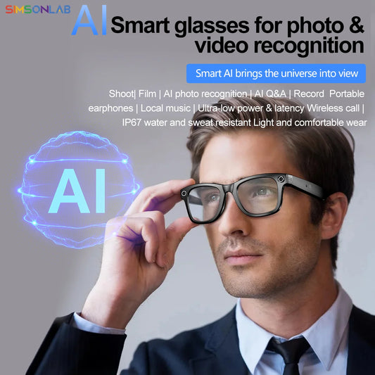 AI Smart Glasses with Camera | Bluetooth Music, Video & ChatGPT Voice Control