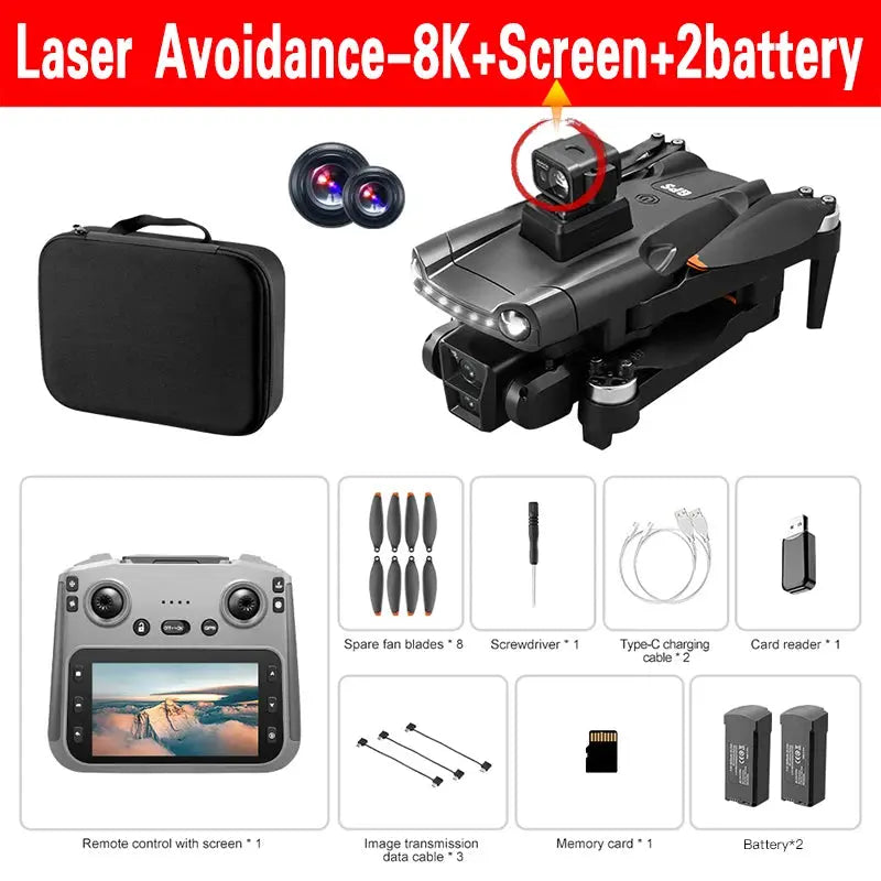 New For Xiaomi V198 GPS MAX Drone with 8k professional HD camera 5G WiFi Brushless laser barrier avoidance Folding quadcopter - Winter Seller Hub