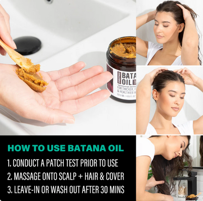 A brown textured glow restore hair mask oil in a glass jar with black lid and white label for hair repair