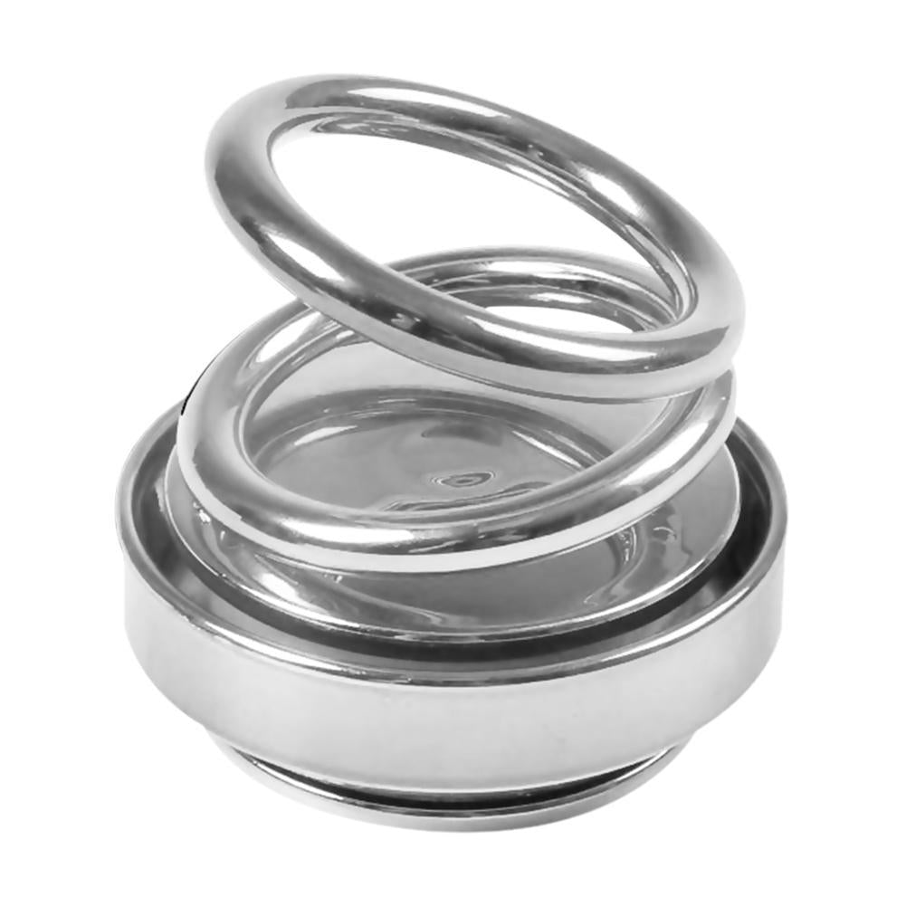 Shiny chrome finished metal spring coil with circular base for auto rotation car air freshener double ring