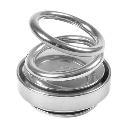 Shiny chrome finished metal spring coil with circular base for auto rotation car air freshener double ring