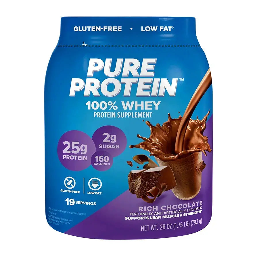 Pure Protein 100% Whey Protein Powder, Rich Chocolate, 25 g Protein, 1.75 lb - Winter Seller Hub
