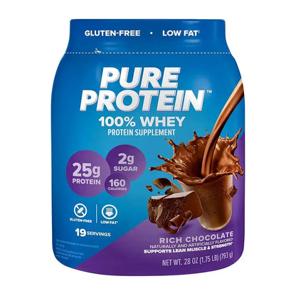 Pure Protein 100% Whey Protein Powder, Rich Chocolate, 25 g Protein, 1.75 lb - Winter Seller Hub