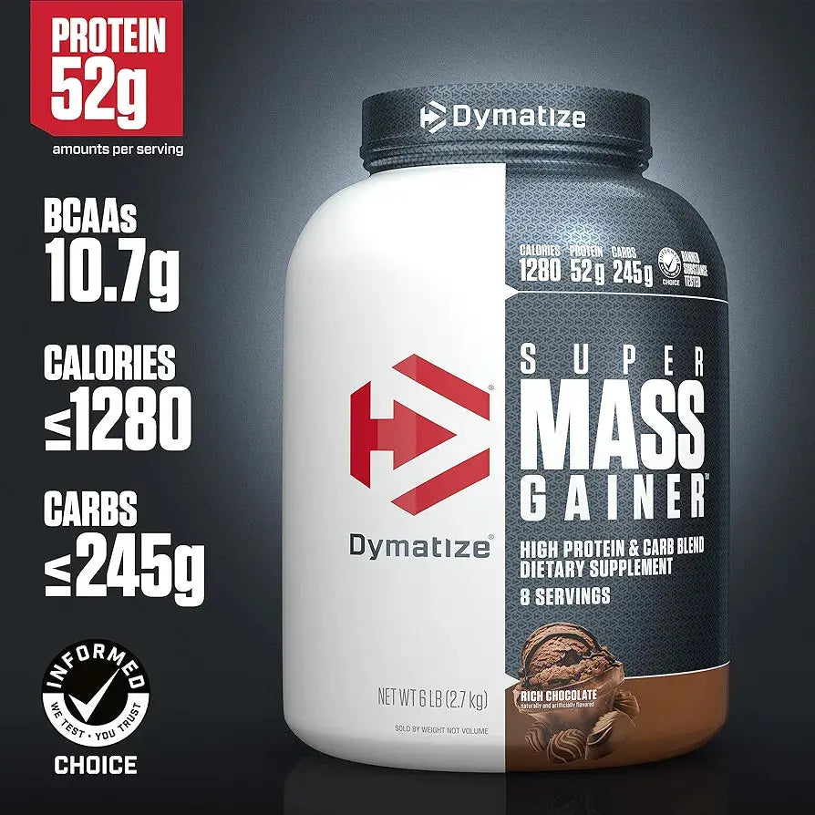 Dymatize Super Mass Gainer Protein Powder – Rich Chocolate, 1280 Calories - Winter Seller Hub