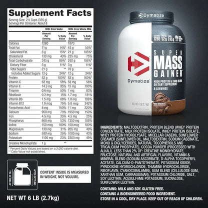 Dymatize Super Mass Gainer Protein Powder – Rich Chocolate, 1280 Calories - Winter Seller Hub