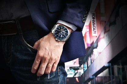 PAGANI DESIGN PD-1736 Automatic Skeleton – Sapphire, 20 Bar, Steel - Winter Seller Hub