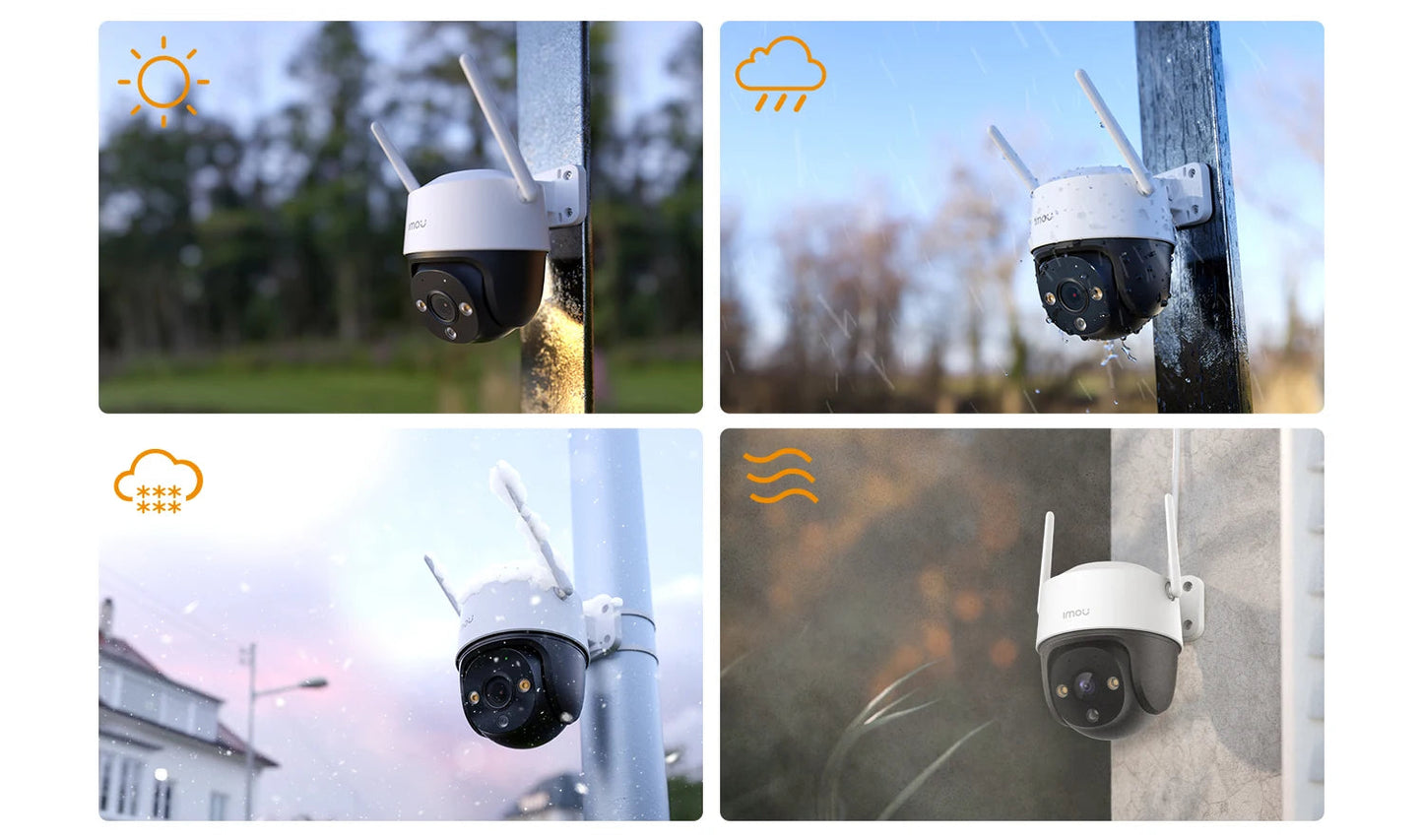 IMOU 2PCS Cruiser SE+ 5MP Wi-Fi PTZ Camera Smart Color Night Vision IP66 Outdoor Security 360° Coverage Smart Auto Tracking - Winter Seller Hub