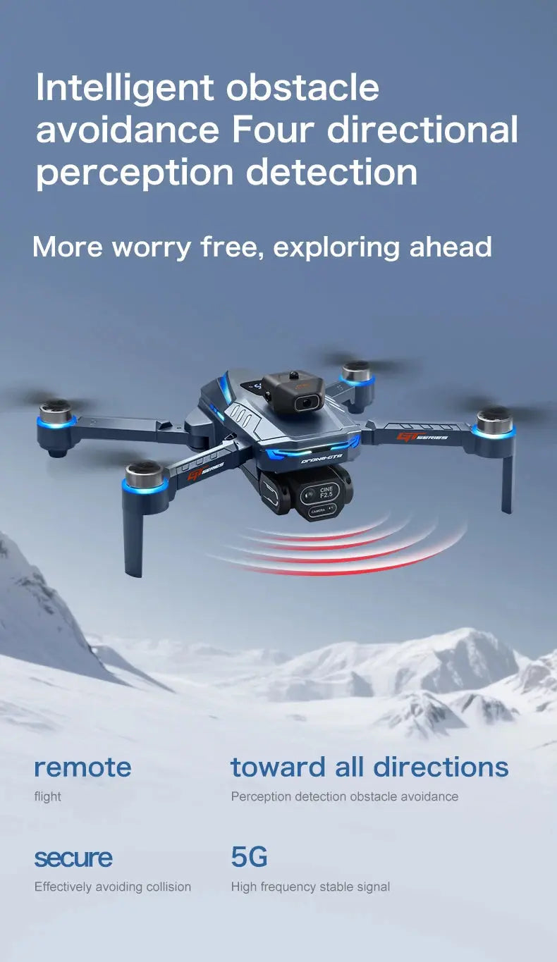 New GT8 Drone 8K Professional HD Dual Cameras Screen Remote 5G WIFI Brushless Motor Obstacle Avoidance Foldable Quadcopter Toys - Winter Seller Hub