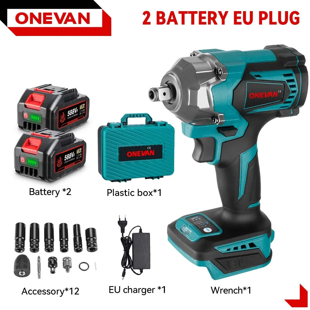 ONEVAN 18V Brushless Electric Wrench – Rechargeable, High Torque - Winter Seller Hub