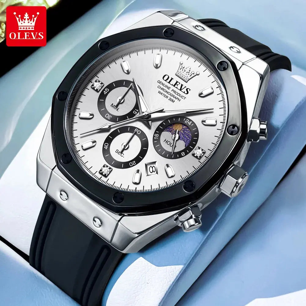 OLEVS 9911 Quartz Watch – Silicone Band, Luminous, 3 Bar - Winter Seller Hub
