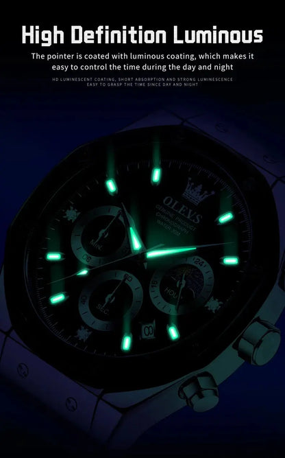 OLEVS 9911 Quartz Watch – Silicone Band, Luminous, 3 Bar - Winter Seller Hub