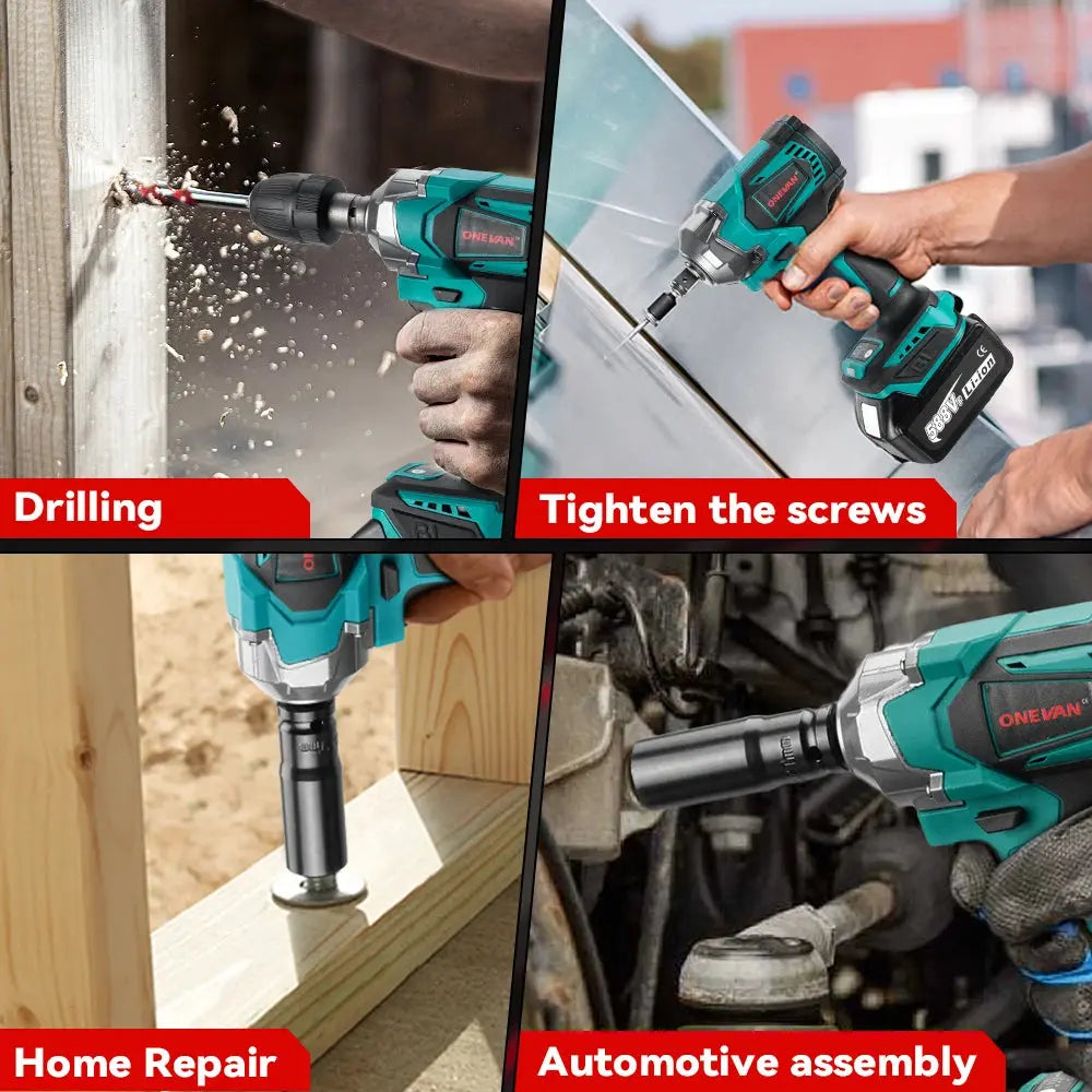 ONEVAN 18V Brushless Electric Wrench – Rechargeable, High Torque - Winter Seller Hub