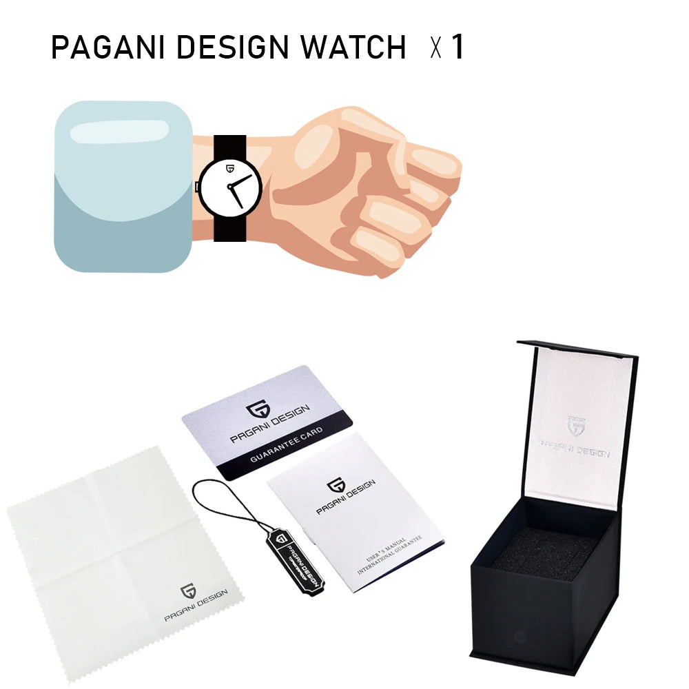 PAGANI DESIGN PD-YS021 Quartz Watch – Leather, Luminous, 10Bar Water-Resistant - Winter Seller Hub