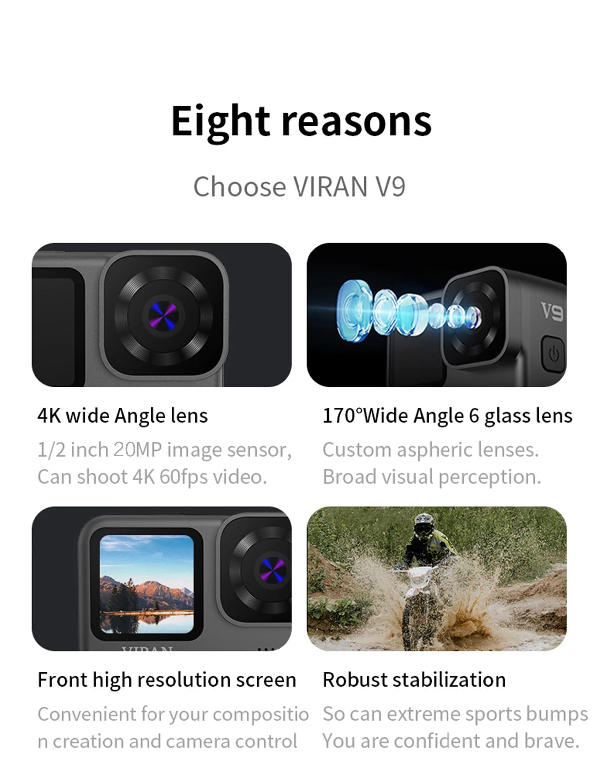 NEW CERASTES V9 4K WiFi Anti-shake Action Camera Go With Remote Control Screen Waterproof Sport Camera pro drive recorde - Winter Seller Hub