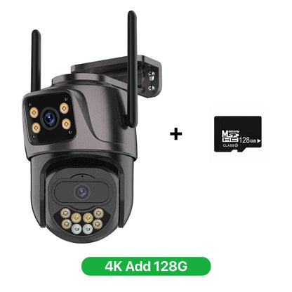 6K 9MP HD IP Camera Outdoor Three-Lens External WiFi Camera 4K/2K Dual Screen Security PTZ Cam Auto Tracking Surveillance iCSee - Winter Seller Hub