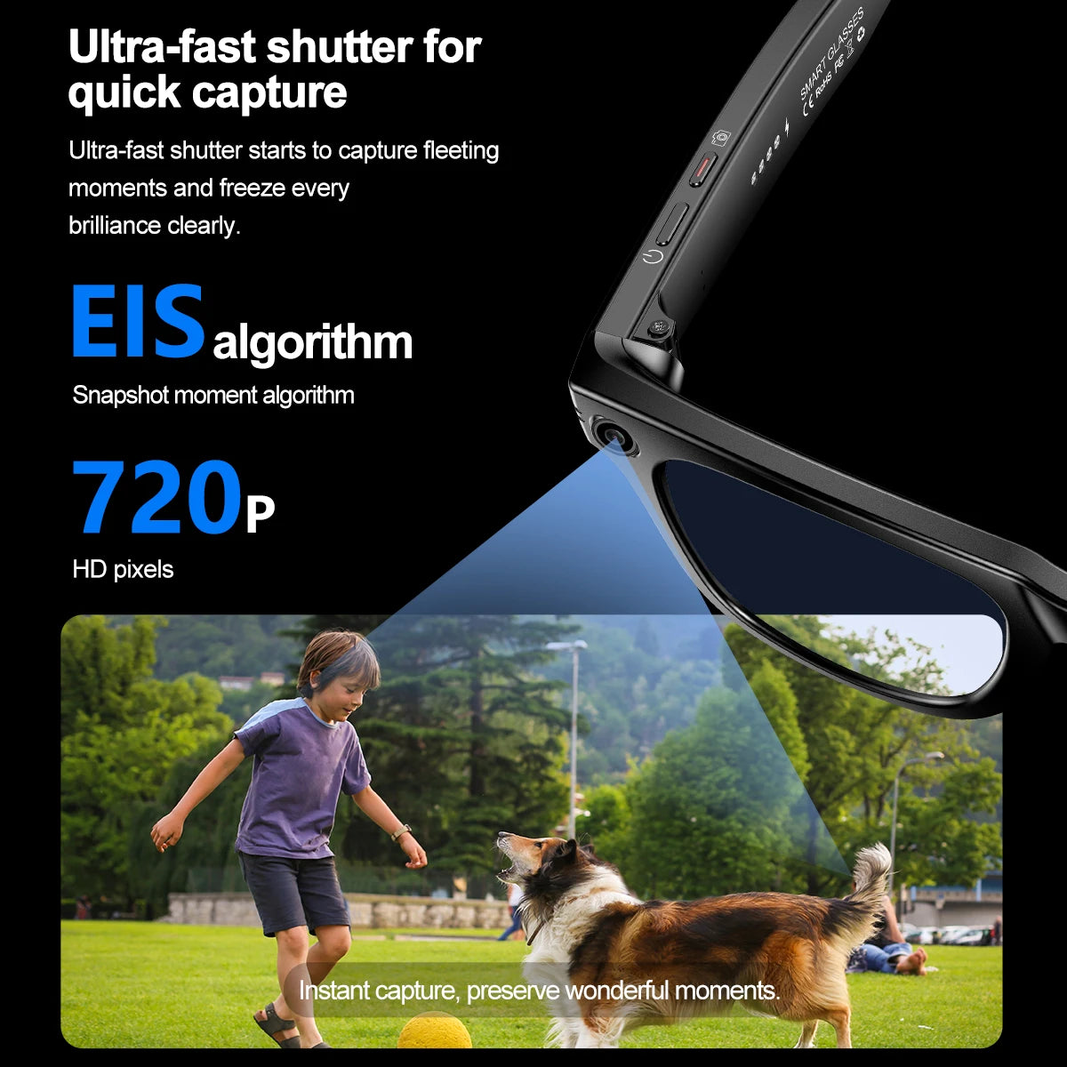 AI Smart Glasses with Camera | Bluetooth Music, Video & ChatGPT Voice Control