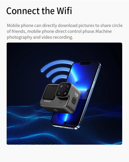 NEW CERASTES V9 4K WiFi Anti-shake Action Camera Go With Remote Control Screen Waterproof Sport Camera pro drive recorde - Winter Seller Hub