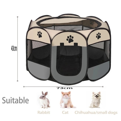 Foldable Pet Playpen – Octagonal Oxford Tent for Cats & Small Dogs - Winter Seller Hub