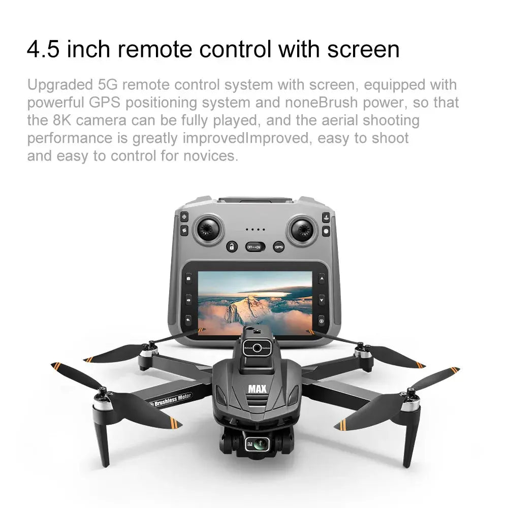 2025 V168 Pro MAX GPS Drone 8K Professional HD Camera 5G WIFI FPV 360° Obstacle Avoidance Brushless Large Screen RC Quadcopter - Winter Seller Hub