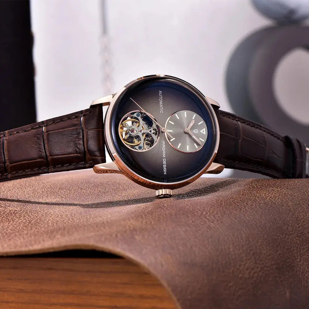 PAGANI DESIGN PD-1796 Mechanical Watch – Leather, Luminous, Waterproof - Winter Seller Hub