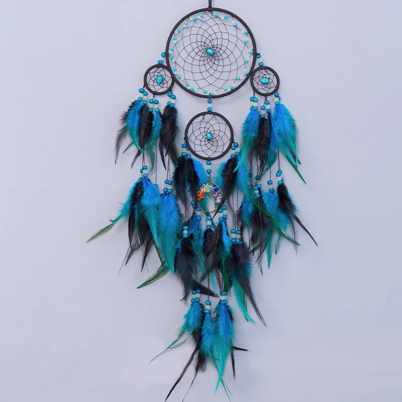 Tree of Life Dream Catcher Wind Chime – Natural Stone Wall Hanging - Winter Seller Hub