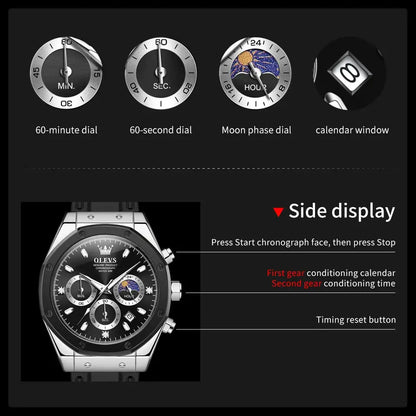 OLEVS 9911 Quartz Watch – Silicone Band, Luminous, 3 Bar - Winter Seller Hub
