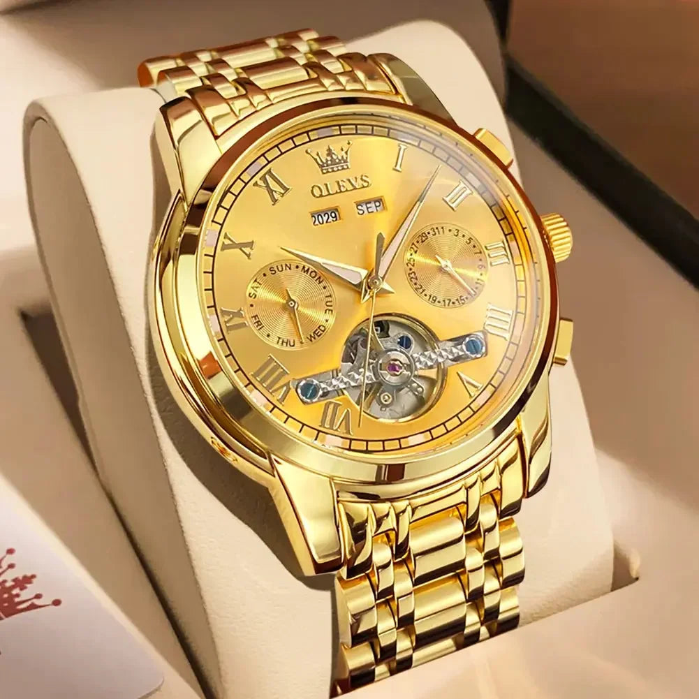 Men’s Automatic Mechanical Stainless Steel Skeleton Watch - Winter Seller Hub