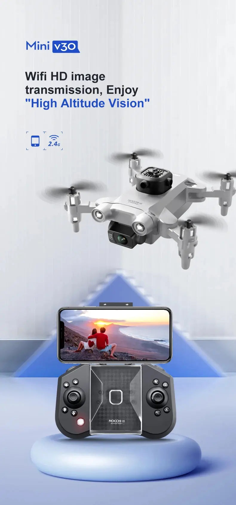 4DRC New V30 Mini Drone with Camera HD 4K 1080P FPV RC Drones Profesional Five-sided Obstacle Avoidance Helicopter Dron Toy Gift - Winter Seller Hub