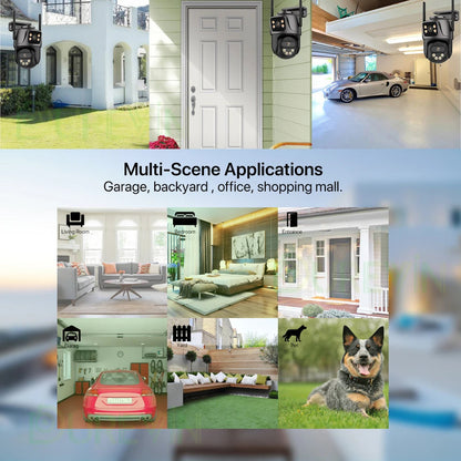 6K 9MP HD IP Camera Outdoor Three-Lens External WiFi Camera 4K/2K Dual Screen Security PTZ Cam Auto Tracking Surveillance iCSee - Winter Seller Hub
