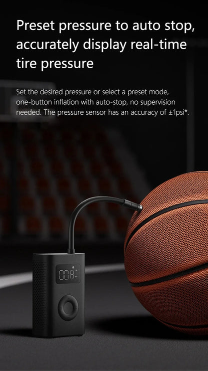 XIAOMI MIJIA Portable Air Pump – Rechargeable Cordless Inflator for Tires & Sports Balls - Winter Seller Hub