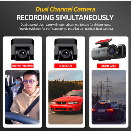 Dash Cam 4K UHD Recording Car Camera DVR Night Vision Video Recorder Built-In Wi-Fi Support GPS 24H Parking - Winter Seller Hub
