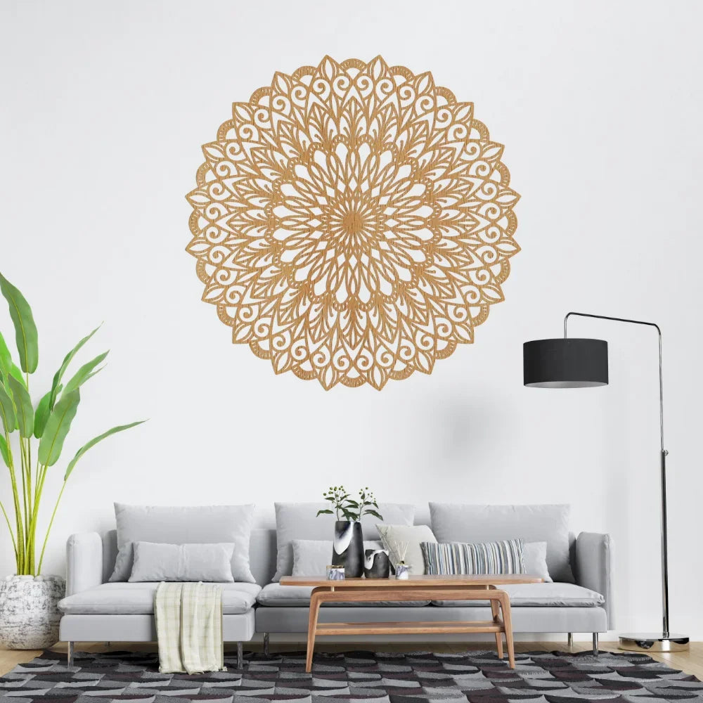 Elegant Metal Mandala Wall Art – Flower Design Decor Panel - Winter Seller Hub