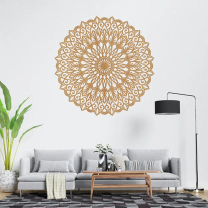 Elegant Metal Mandala Wall Art – Flower Design Decor Panel - Winter Seller Hub