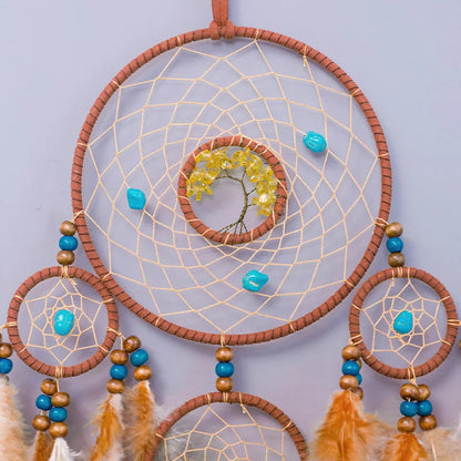 Tree of Life Dream Catcher Wind Chime – Natural Stone Wall Hanging - Winter Seller Hub