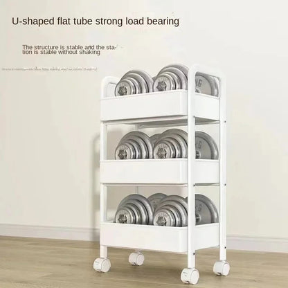 Multi-level Stroller Storage Rack for Kitchen Bedroom Bathroom Mobile Toilet Floor-to-ceiling Organizer with Snacks Holder Winter Seller Hub