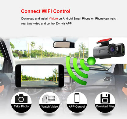 Dash Cam 4K UHD Recording Car Camera DVR Night Vision Video Recorder Built-In Wi-Fi Support GPS 24H Parking - Winter Seller Hub