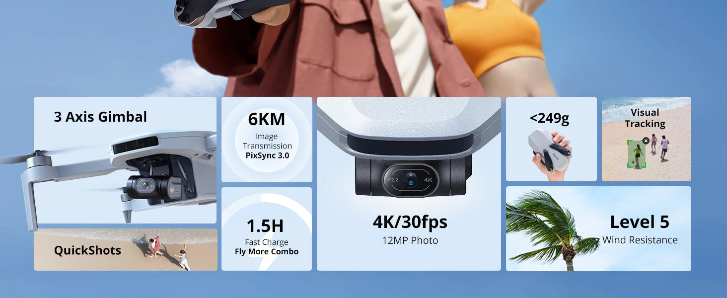 Potensic C0 Mini Drone 3 Axis Gimbal 6KM GPS 4K Professional Camera Drones Brushless RC Toy Quadcopter for Travel Gifts ATOM - Winter Seller Hub
