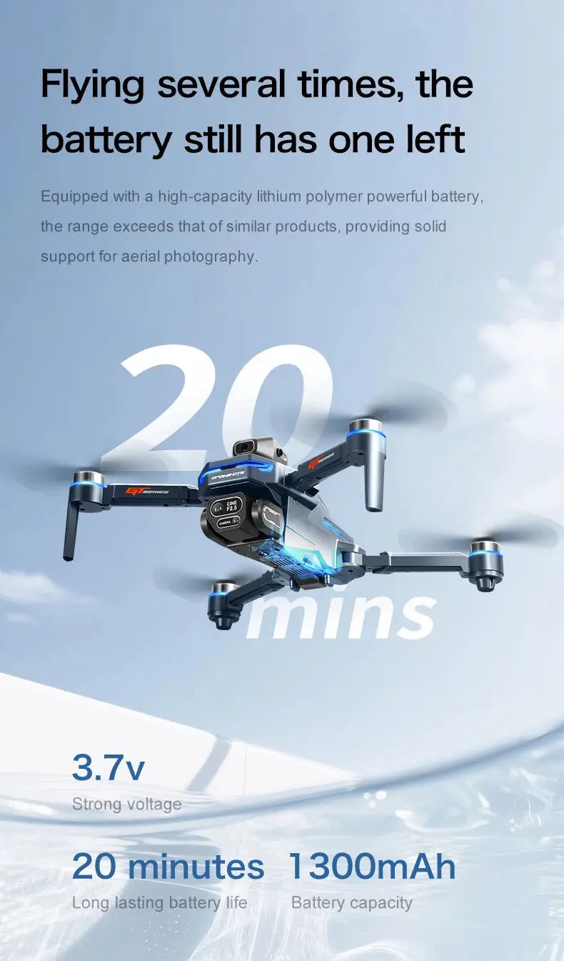 New GT8 Drone 8K Professional HD Dual Cameras Screen Remote 5G WIFI Brushless Motor Obstacle Avoidance Foldable Quadcopter Toys - Winter Seller Hub
