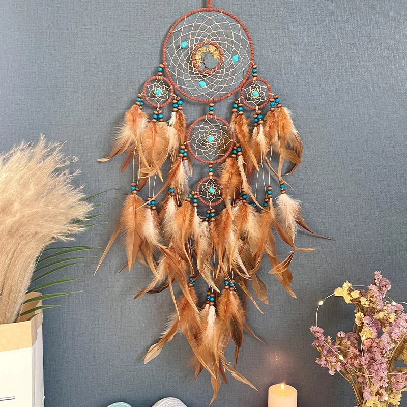 Tree of Life Dream Catcher Wind Chime – Natural Stone Wall Hanging - Winter Seller Hub