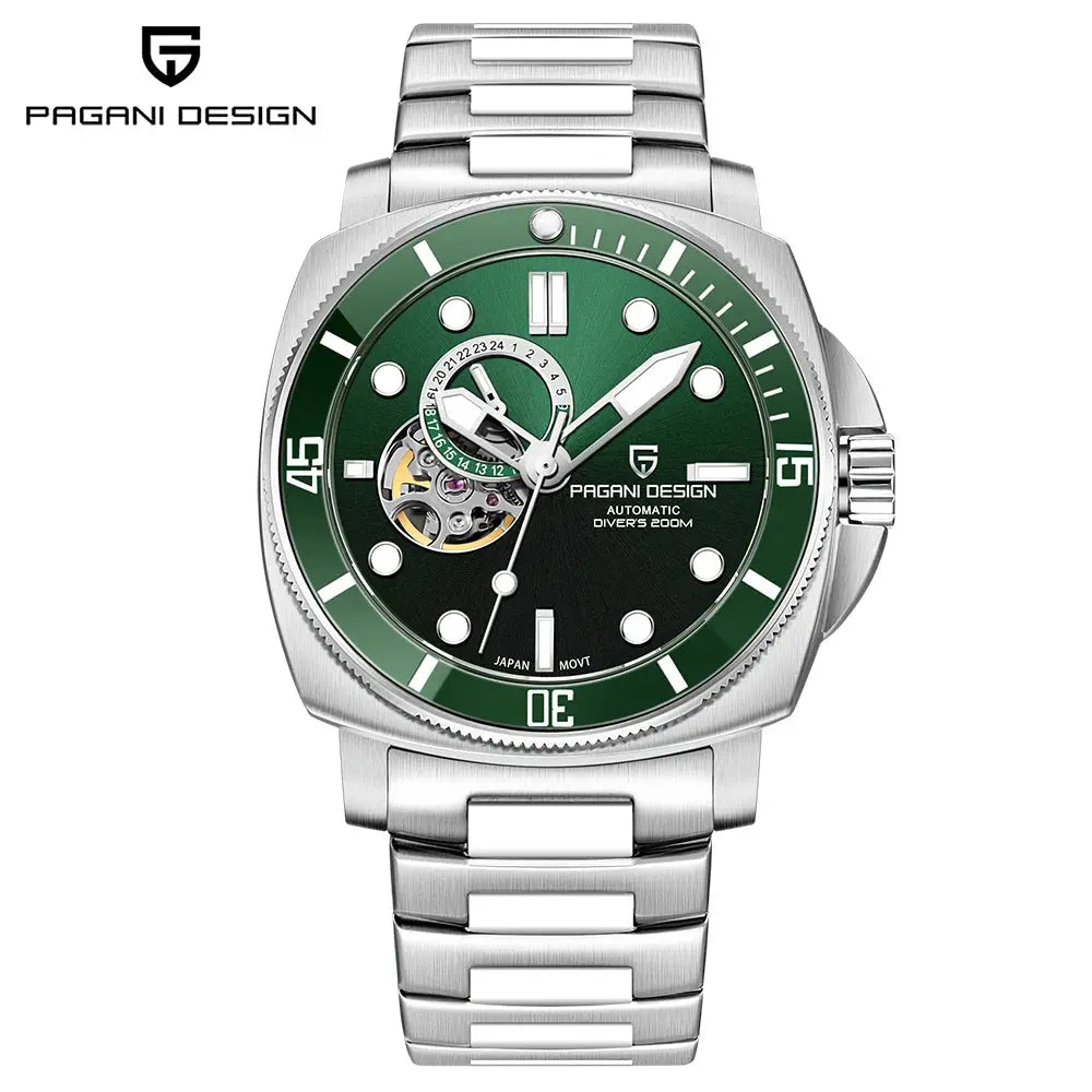 PAGANI DESIGN PD-1736 Automatic Skeleton – Sapphire, 20 Bar, Steel - Winter Seller Hub