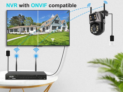 4K 8MP HD Wifi PTZ Camera Outdoor 4MP Dual Lens Dual Screen AI Auto Tracking IP Camera CCTV Audio Video Surveillance P2P iCSee - Winter Seller Hub
