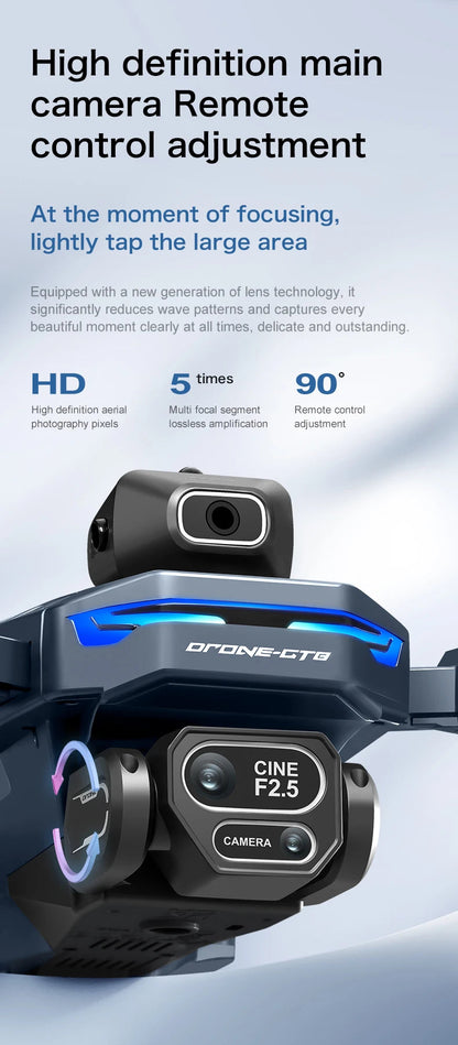 New GT8 Drone 8K Professional HD Dual Cameras Screen Remote 5G WIFI Brushless Motor Obstacle Avoidance Foldable Quadcopter Toys - Winter Seller Hub