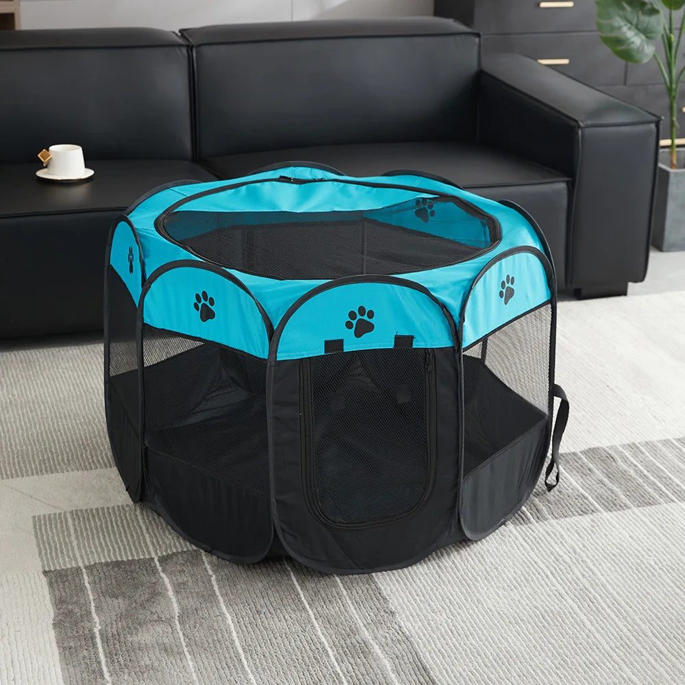 Foldable Pet Playpen – Octagonal Oxford Tent for Cats & Small Dogs - Winter Seller Hub
