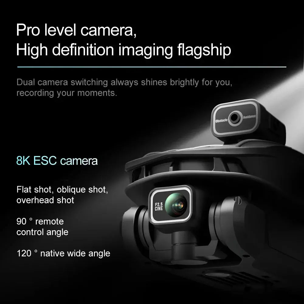 2025 V168 Pro MAX GPS Drone 8K Professional HD Camera 5G WIFI FPV 360° Obstacle Avoidance Brushless Large Screen RC Quadcopter - Winter Seller Hub