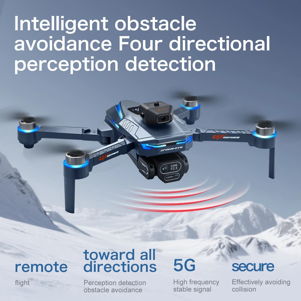 New GT8 Drone 8K Professional HD Dual Cameras Screen Remote 5G WIFI Brushless Motor Obstacle Avoidance Foldable Quadcopter Toys - Winter Seller Hub