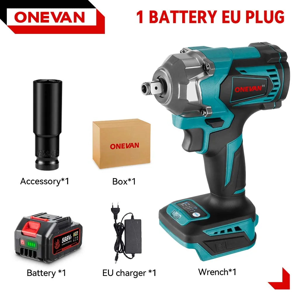 ONEVAN 18V Brushless Electric Wrench – Rechargeable, High Torque - Winter Seller Hub