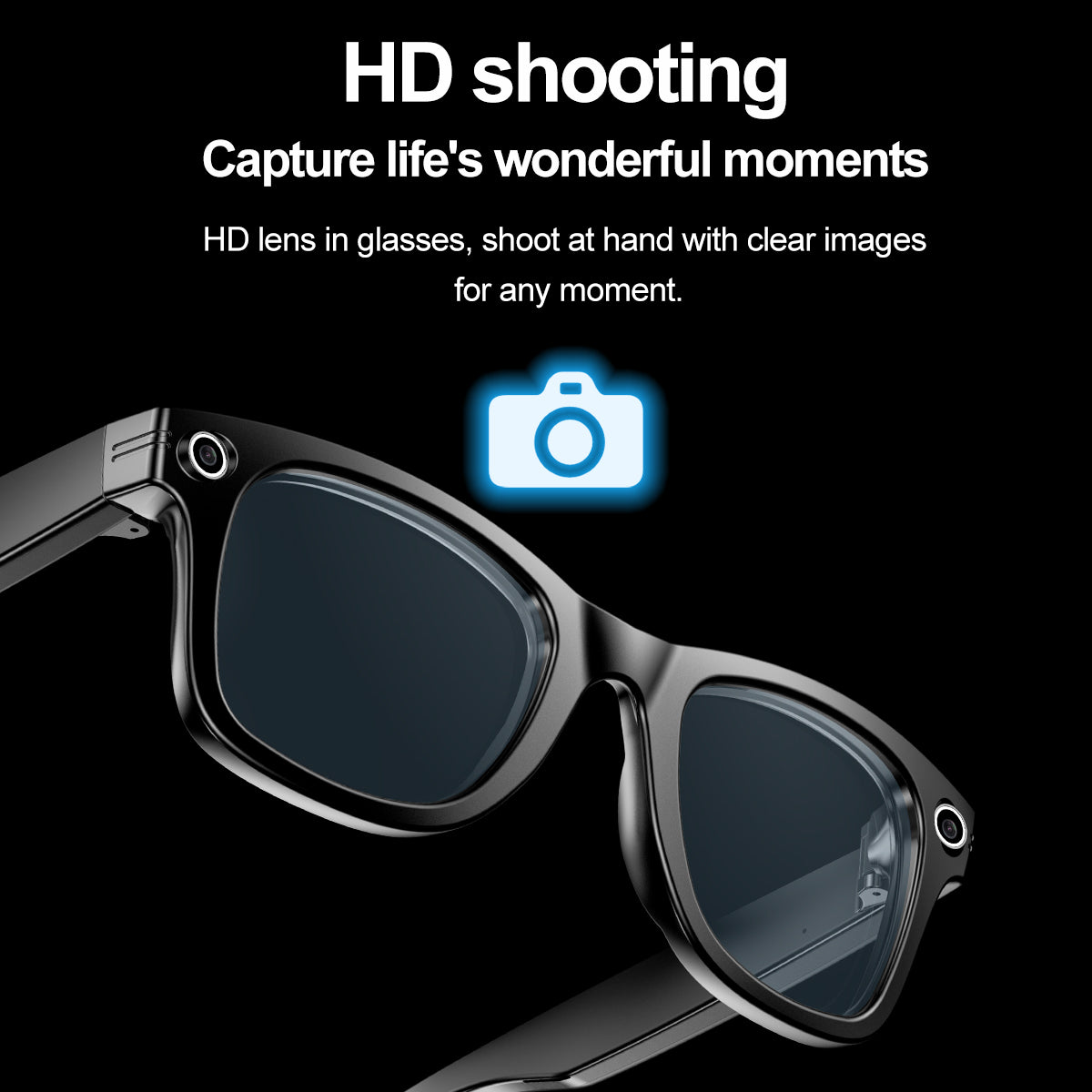 AI Smart Glasses with Camera | Bluetooth Music, Video & ChatGPT Voice Control