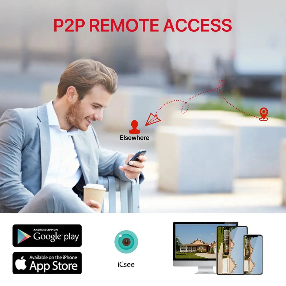 4K 8MP HD Wifi PTZ Camera Outdoor 4MP Dual Lens Dual Screen AI Auto Tracking IP Camera CCTV Audio Video Surveillance P2P iCSee - Winter Seller Hub