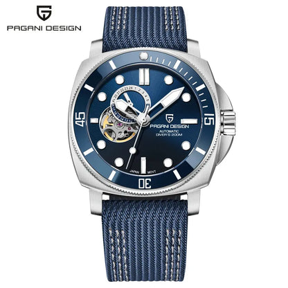 PAGANI DESIGN PD-1736 Automatic Skeleton – Sapphire, 20 Bar, Steel - Winter Seller Hub